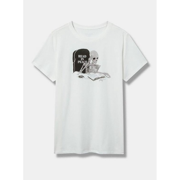 NWT Torrid Read In Peace Classic Heritage Jersey Crew Tee 1X - Picture 2 of 9